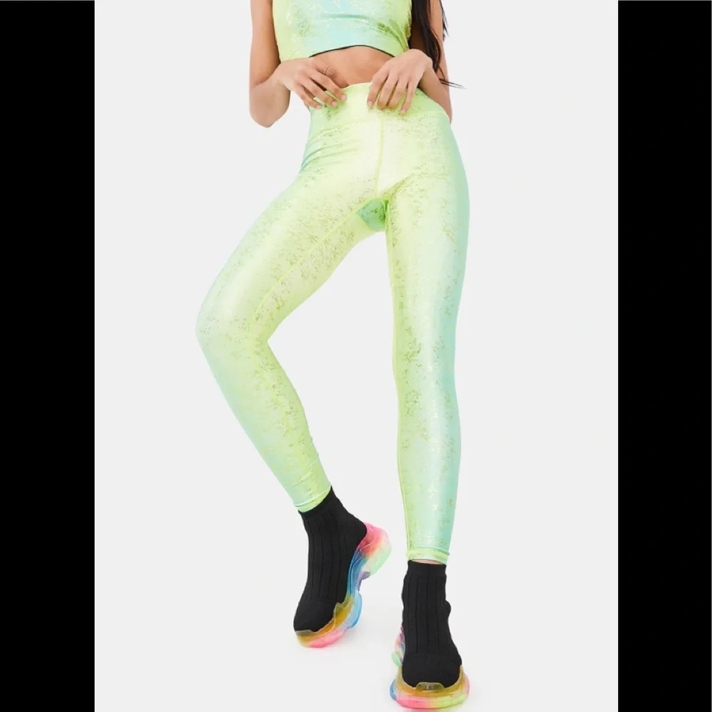 NWT Terez Fantasy Balayage Foil-Print Leggings* - Picture 1 of 7